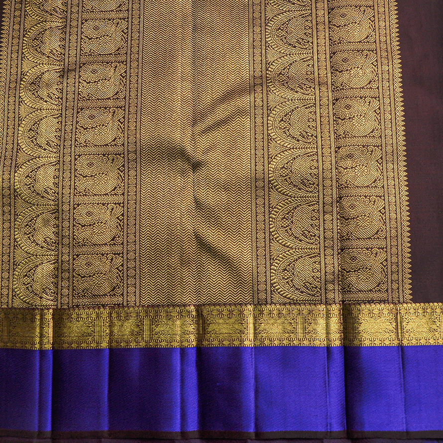 Kanchana Anandha Blue Authentic Violet Kanchipuram Silk Saree