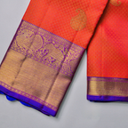 Orange Mustard Kanchipuram Silk Thread Design Saree