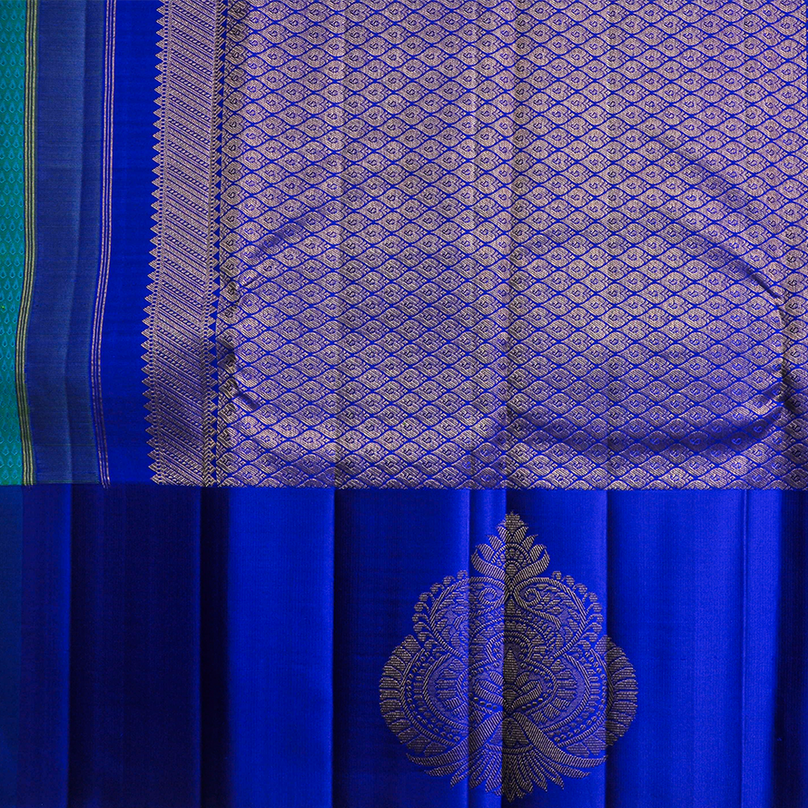 Parrot Green Kanchipuram Silk Saree with Anandha Border