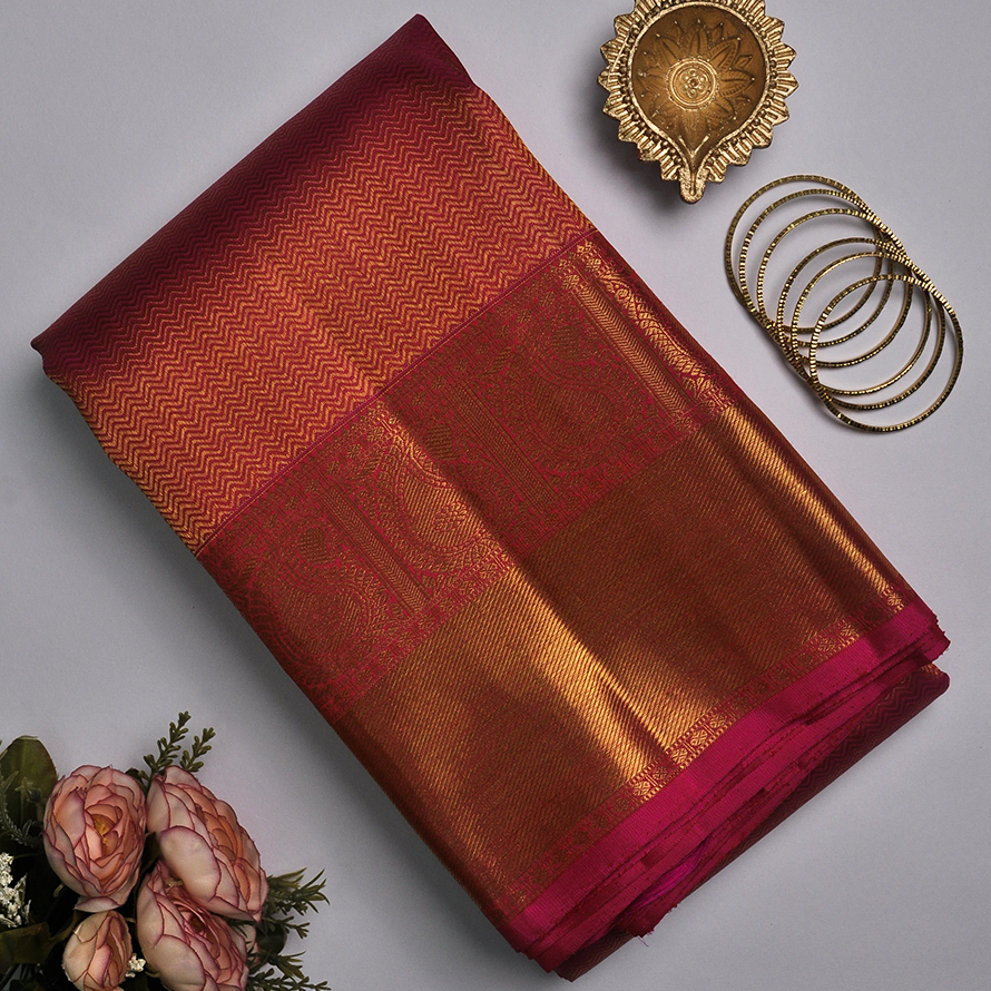 Pink Kanchipuram Silk Saree