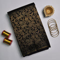 Raising Pattern Black Kanchipuram Silk Saree