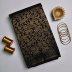 Raising Pattern Black Kanchipuram Silk Saree