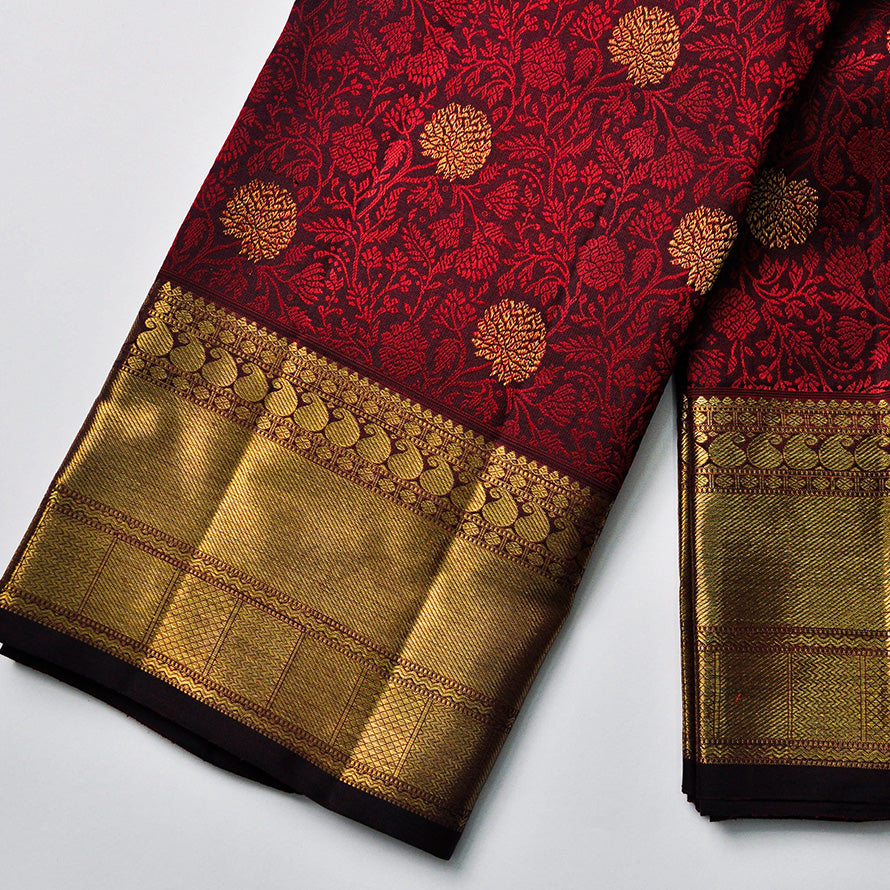 Samundrika Pattu - Kanchana Red EM Kanchipuram Silk Saree