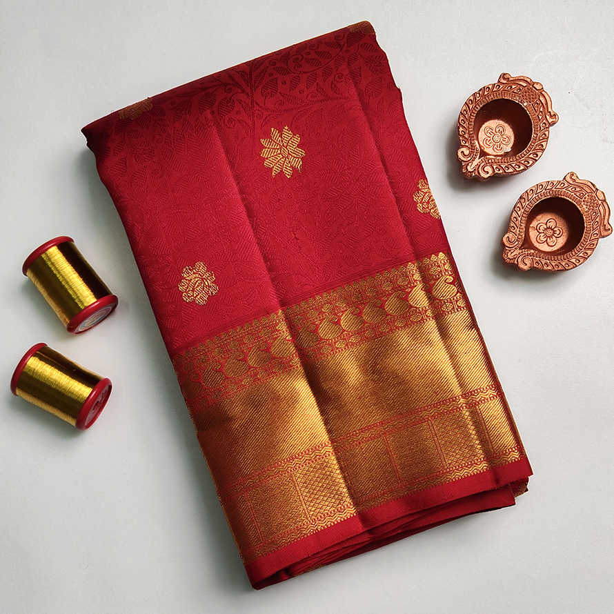 Samundrika Pattu – Red EM Kanchipuram Silk Saree