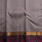 Silk Thread Design Saree – Double Side Grey with Half-White