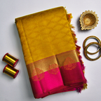 Silk Thread Design Saree – Double Side Mustard