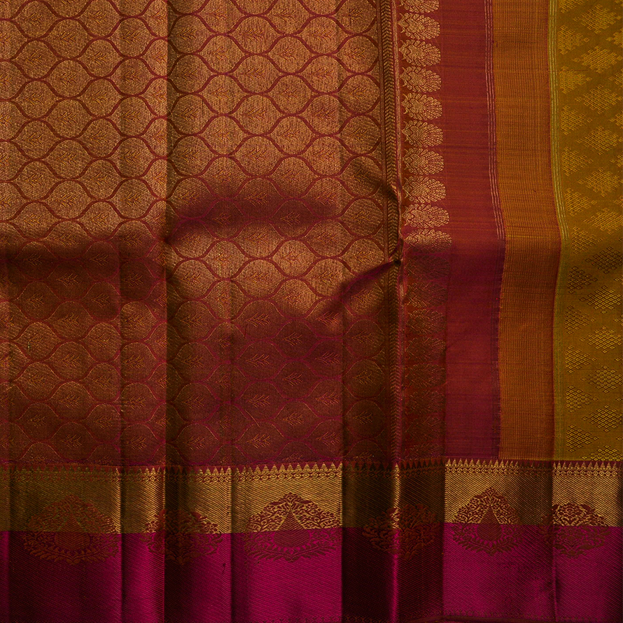 Silk Thread Design Saree – Double Side Mustard