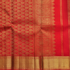 Tomato Red Vaira Usi Checks Saree with Double-Side Border