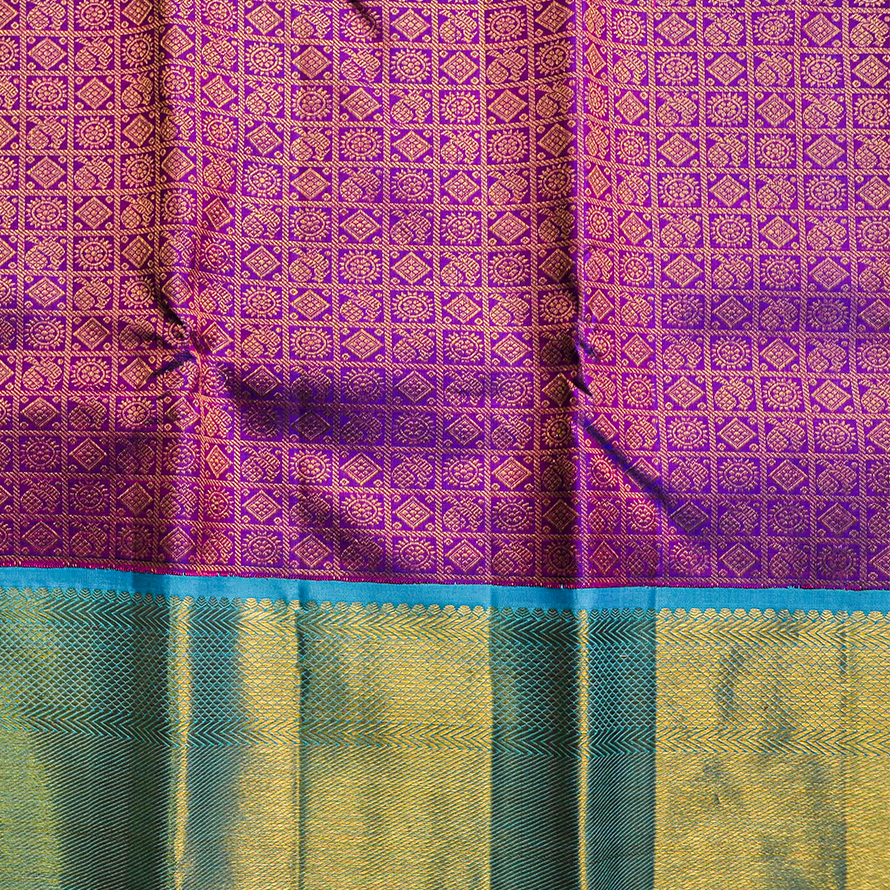 Violet Rose Kanchipuram Pure Silk Saree