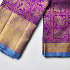 Violet Rose Self Design Kanchipuram Silk Saree