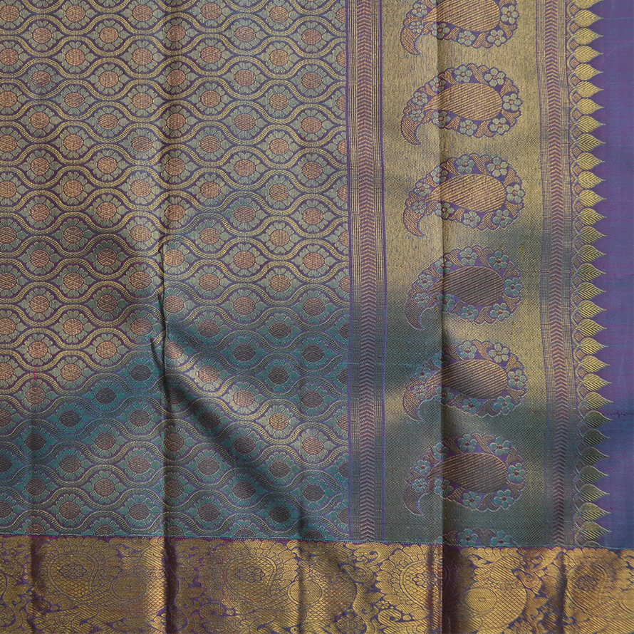 Violet Rose Self Design Kanchipuram Silk Saree